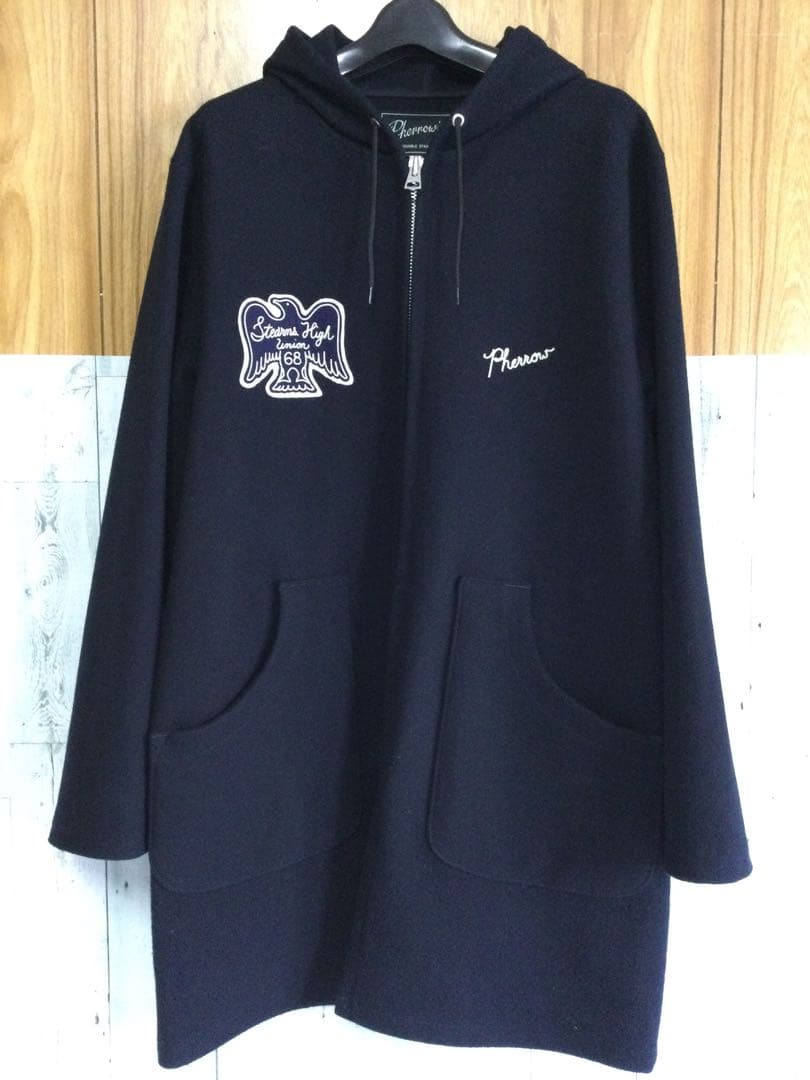 【超美品】フェローズ　メルトンウール　パーカーコート　サイズ42 XL