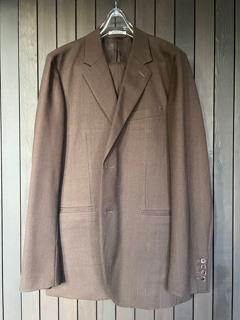 AURALEE PANAMA STRIPE ジャケット&パンツ セットアップ