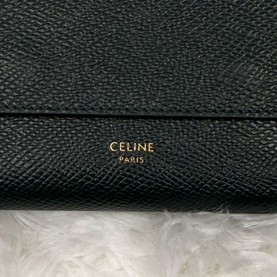 【極美品】CELINE セリーヌ 三つ折り財布 付属品完備グリーン 正規品