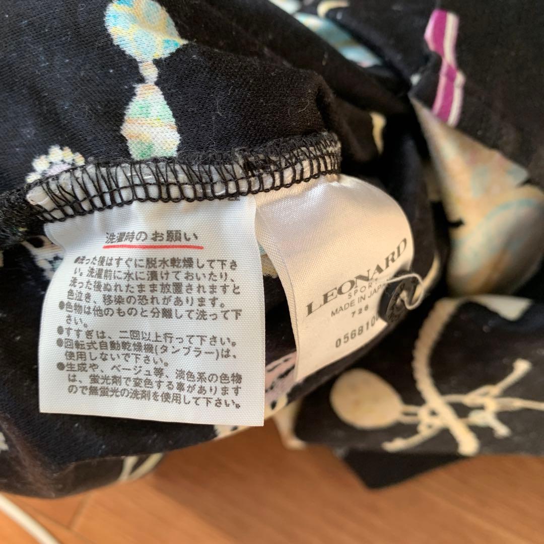 LEONARD SPORT 総柄 アクセサリー柄 ポロシャツ BK Lサイズ