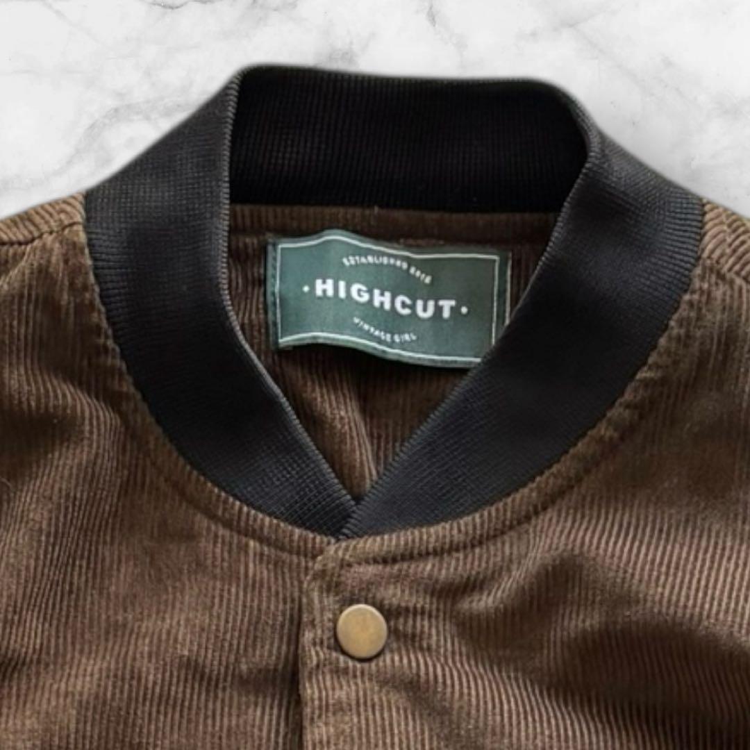 【希少】HIGHCUT コーデュロイスタジャン ハーレーダビッドソン 茶×黒 M