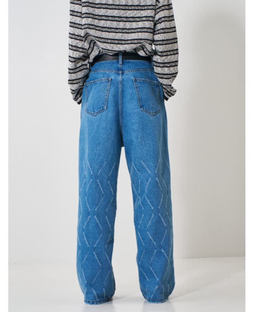 YENN（イェン） レーザーカット ワイドデニム パンツ Y261-31001