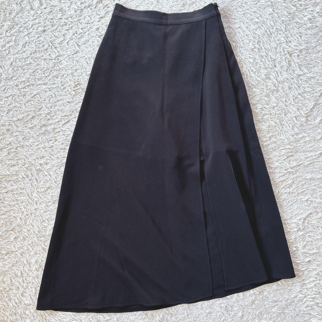 【美品】anuans アシンメトリーレイヤードスカート ブラック