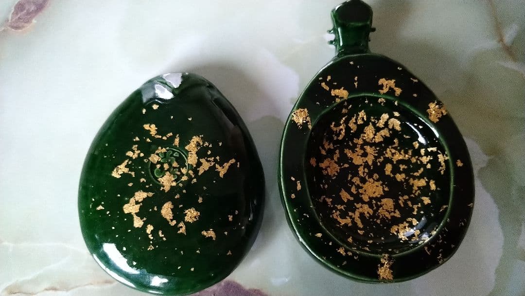 楽焼　和楽　琵琶香合