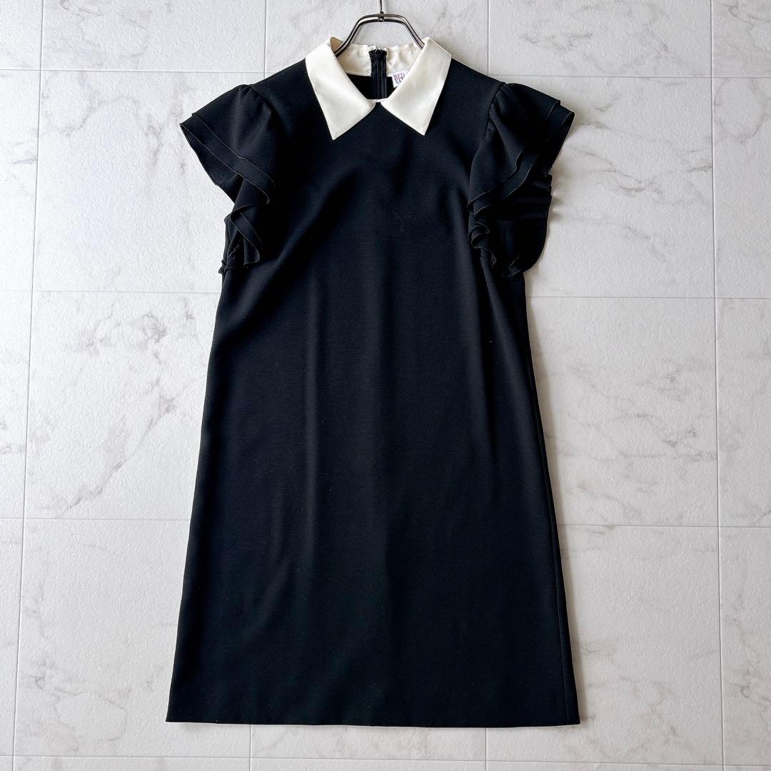 RED VALENTINO レッドヴァレンティノ 襟付フリルワンピース 38 黒