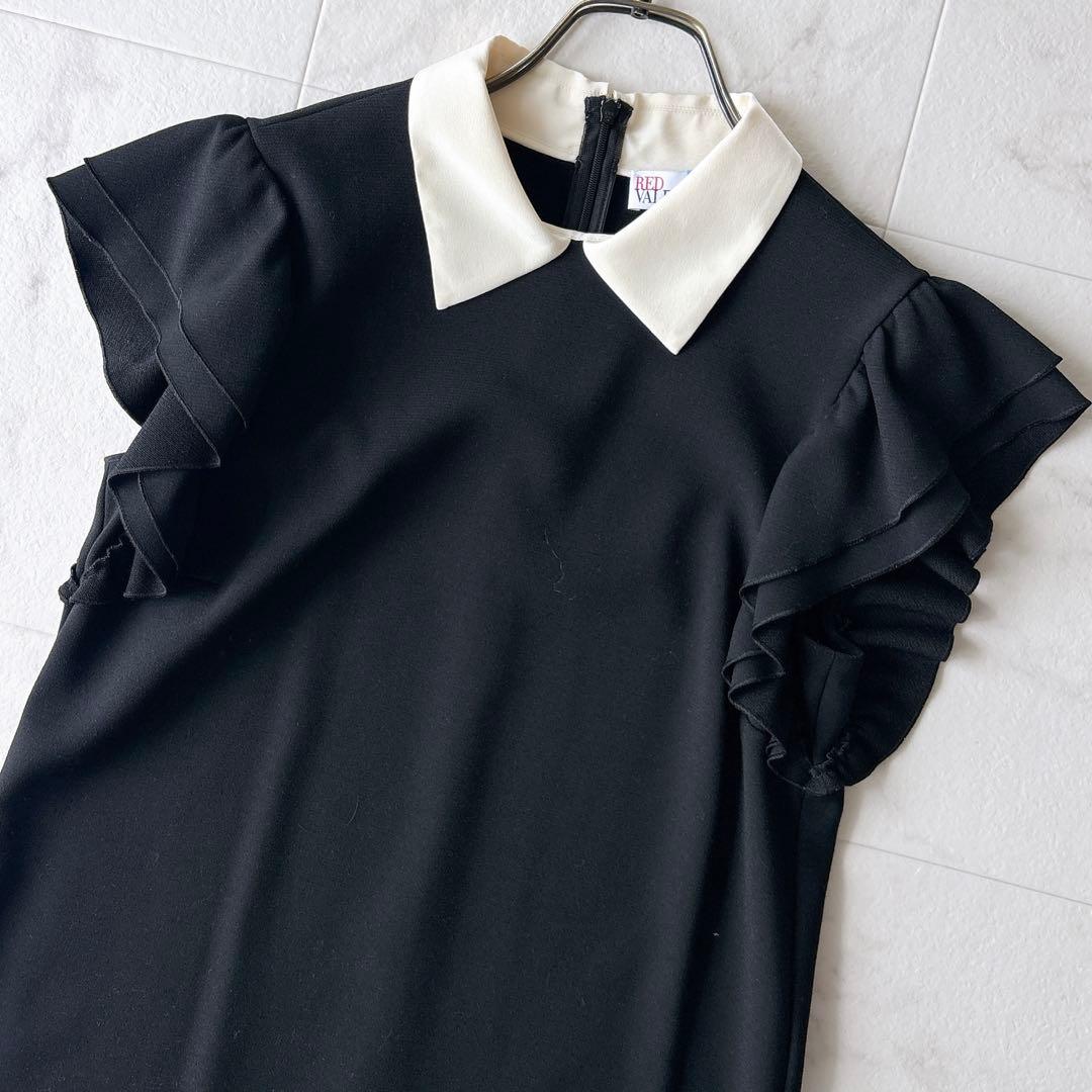 RED VALENTINO レッドヴァレンティノ 襟付フリルワンピース 38 黒