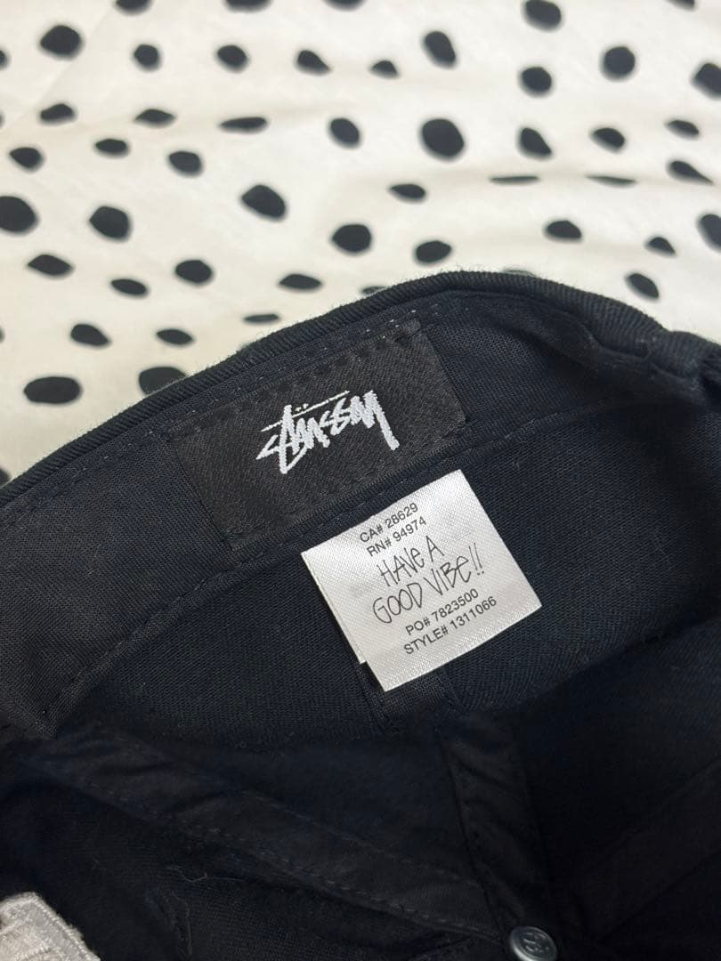 【山あり谷あり 】Stussy STU刺繍 キャップ 黒