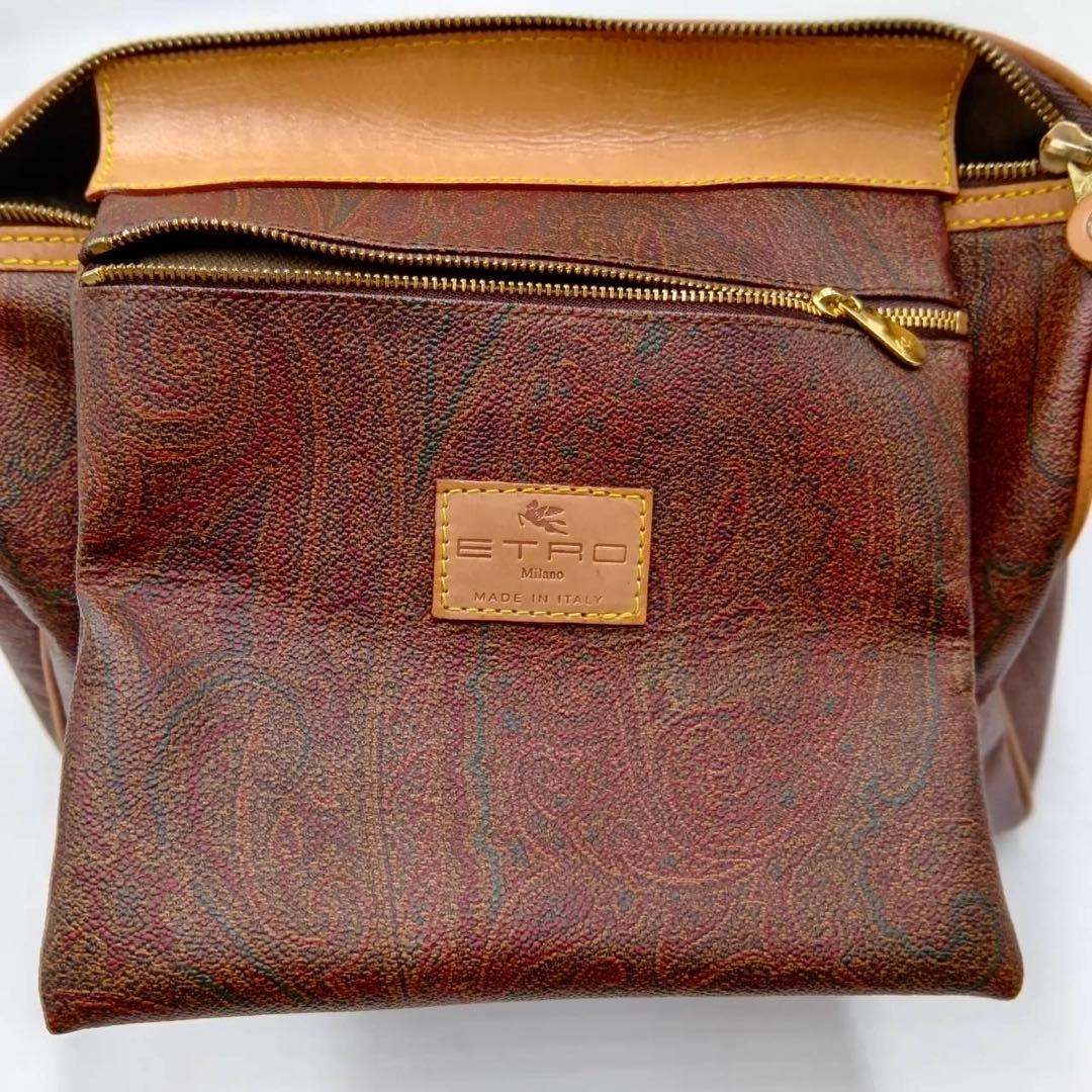 美品✨ ETRO エトロ ミニ ボストン バッグ ペイズリー PVC レザー