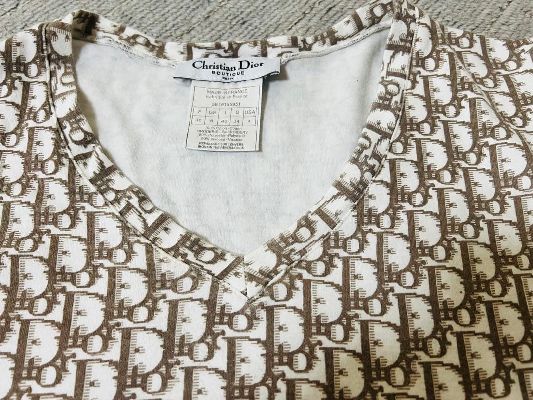 希少‼️ChristianDior VネックTシャツ ガリアーノ期 フラワー刺繍
