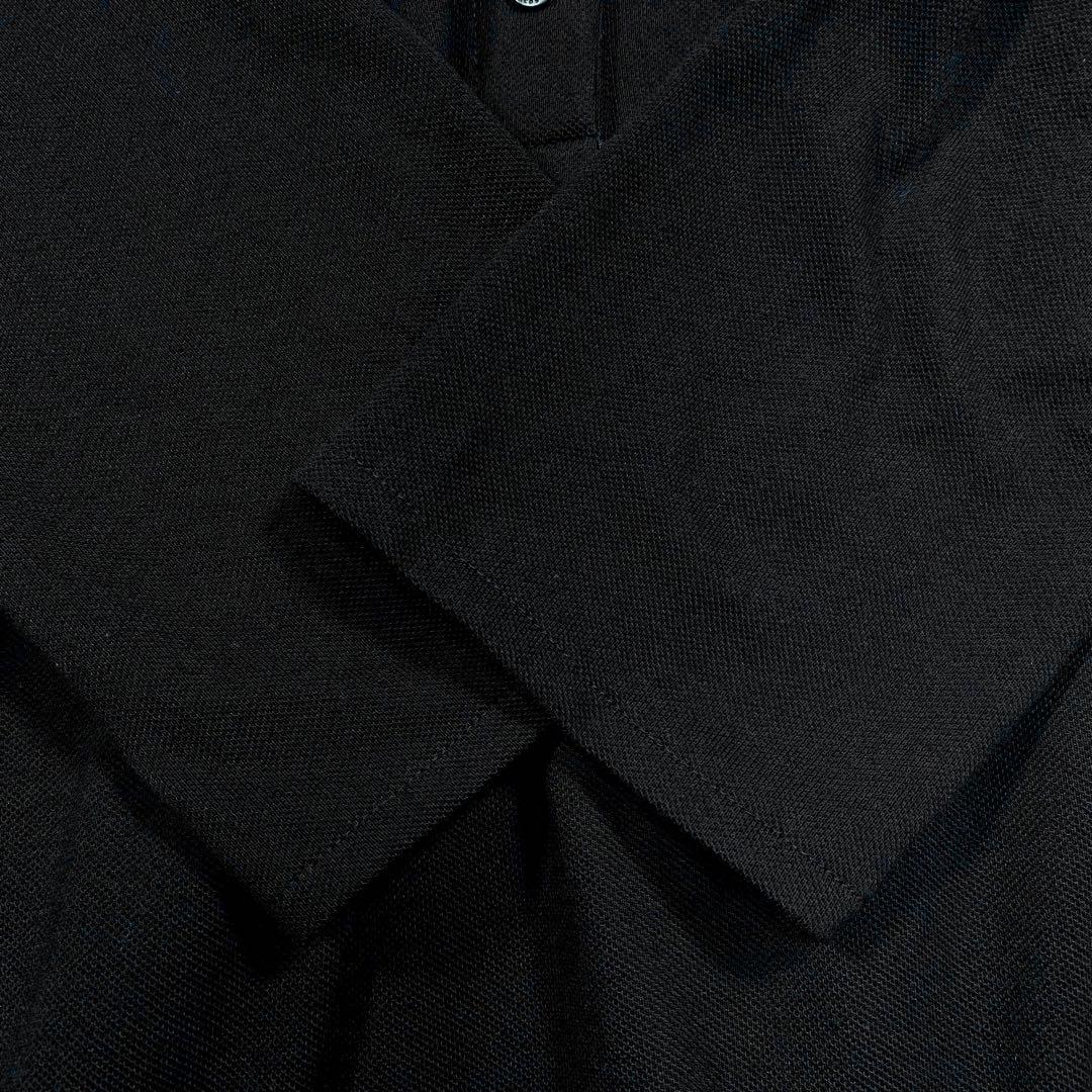 【希少】 LACOSTE バックプリーツ ポロシャツ ブラック ラコステ 鹿の子