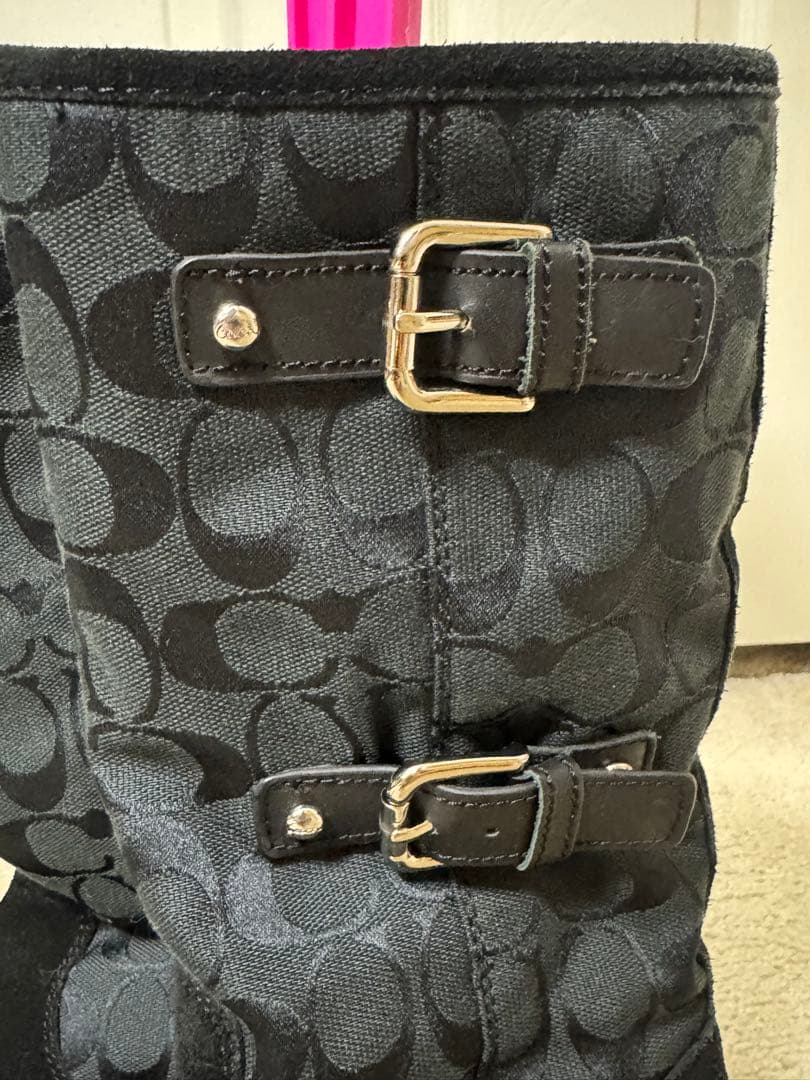 【美品】COACH コーチ ブーツ TINAH シグネチャー 5.5B 22.5