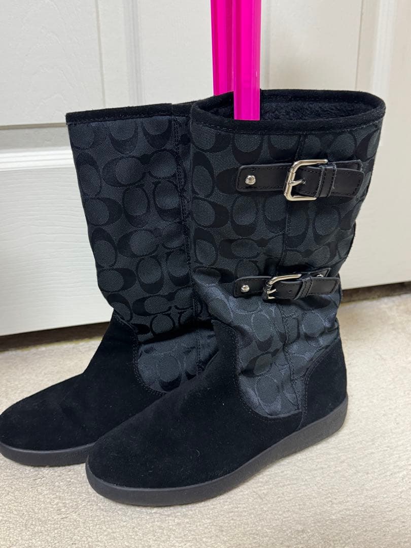 【美品】COACH コーチ ブーツ TINAH シグネチャー 5.5B 22.5