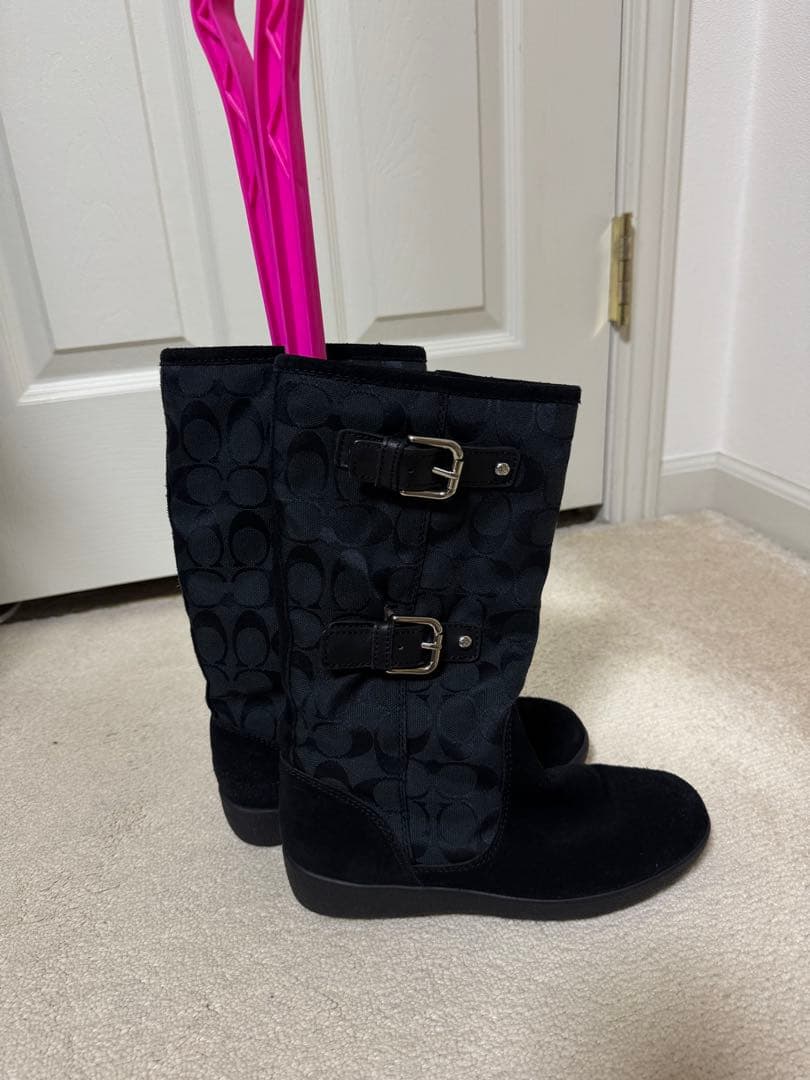 【美品】COACH コーチ ブーツ TINAH シグネチャー 5.5B 22.5
