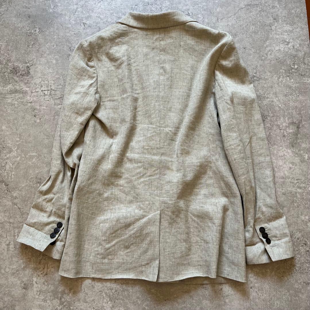 美品♡Theory リネン混 ダブルブレスト テーラードジャケット ベージュ 麻