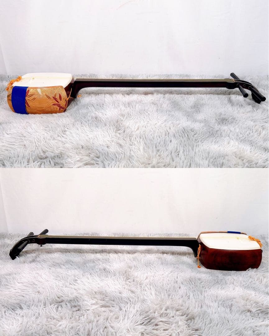 【良品】地唄三味線　三味線　紅木　太棹　綾杉胴　東さわり