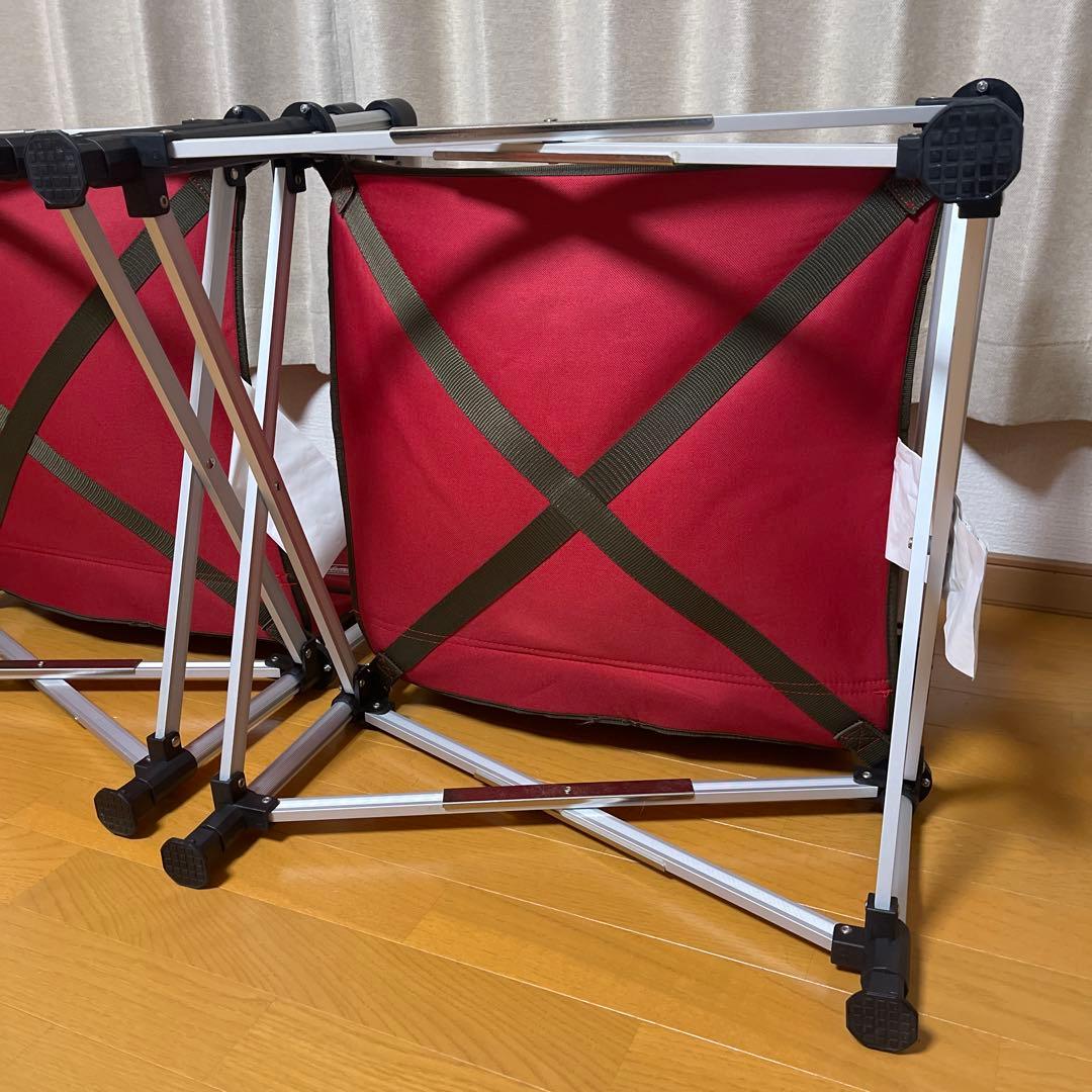 【2脚セット】Coleman ツーウェイキャプテンチェア 赤 室内使用