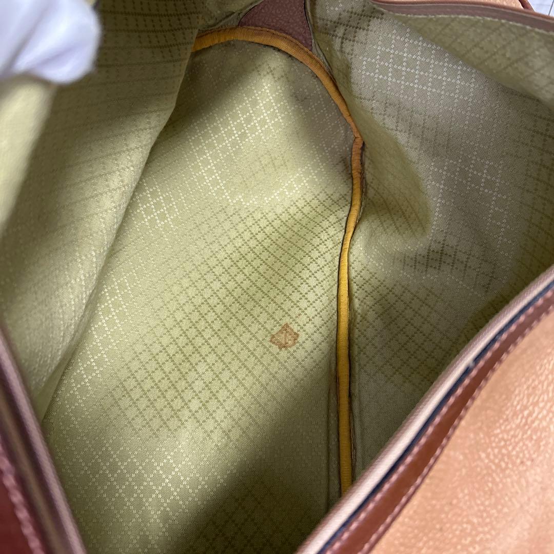 GUCCI オールドグッチ レザー ボストンバッグ ブラウン　ロゴ　大容量　旅行
