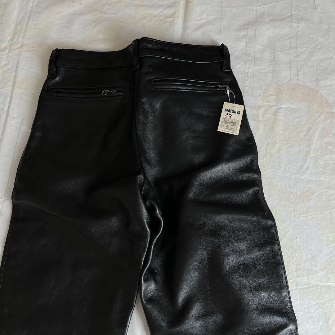 未使用品　vanson レザーパンツ 黒 32