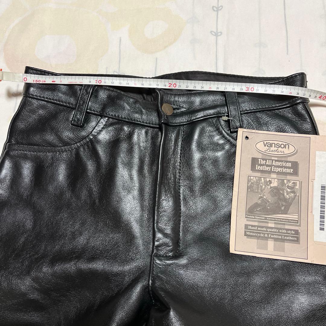 未使用品　vanson レザーパンツ 黒 32