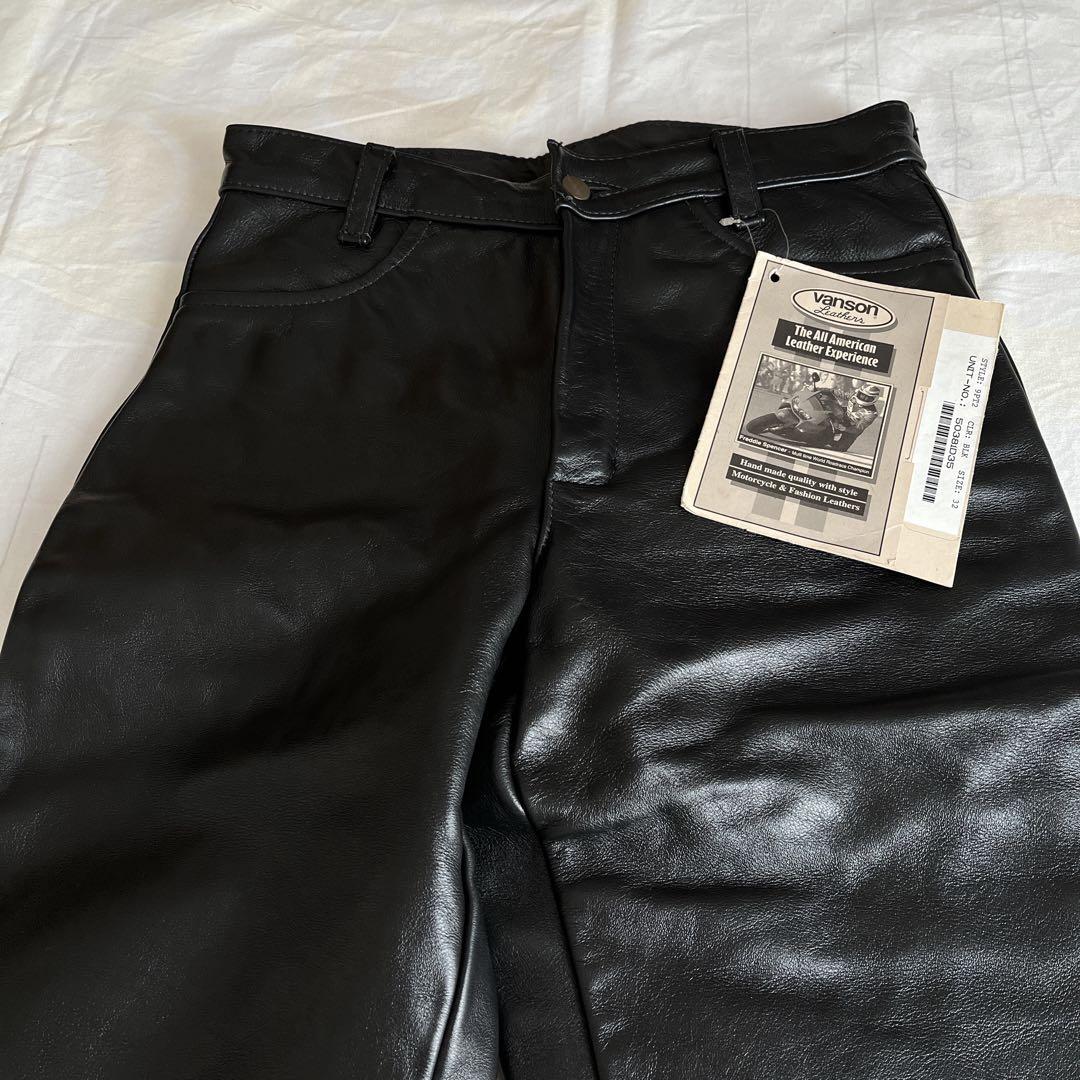 未使用品　vanson レザーパンツ 黒 32