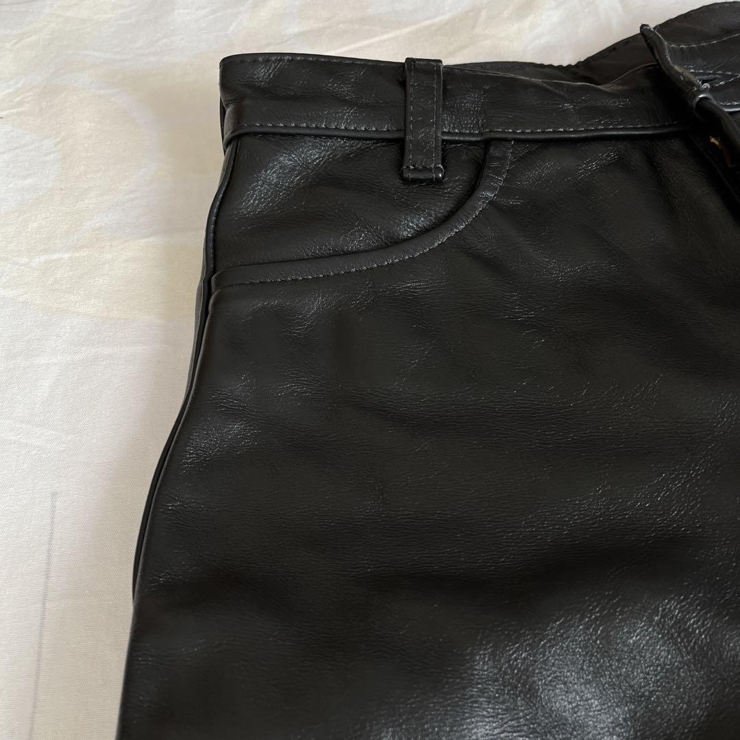 未使用品　vanson レザーパンツ 黒 32