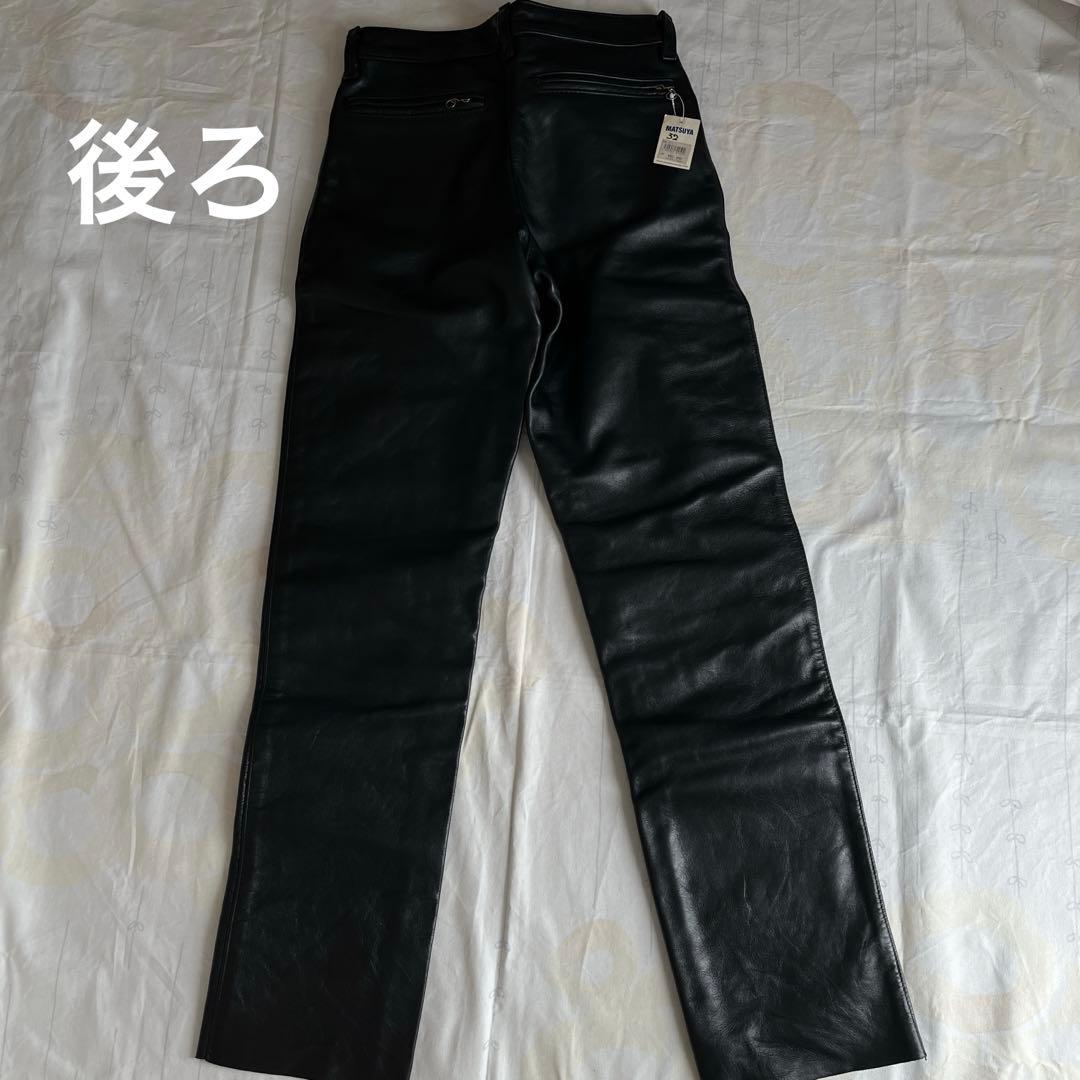 未使用品　vanson レザーパンツ 黒 32