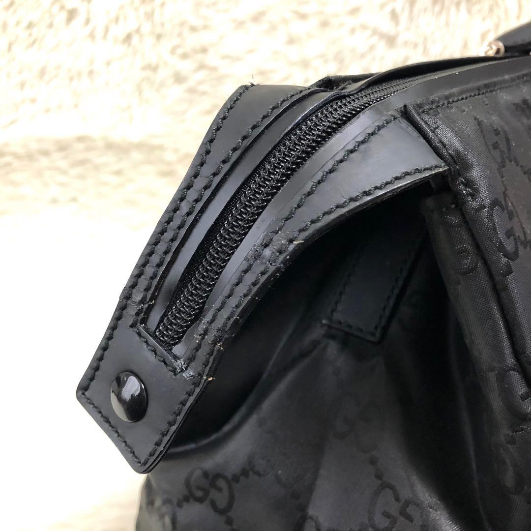 【大容量】GUCCI ボストンバック GG柄 ナイロン ブリーフケース 鍵付き