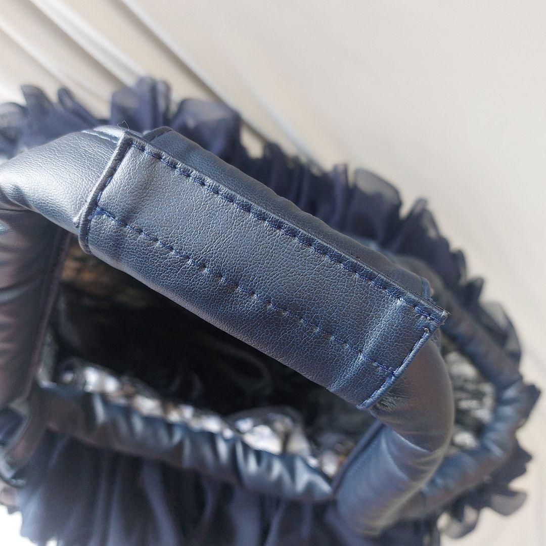 【K.GRACE】ペットキャリー マシュマロバッグ ネイビー L相当 フリル