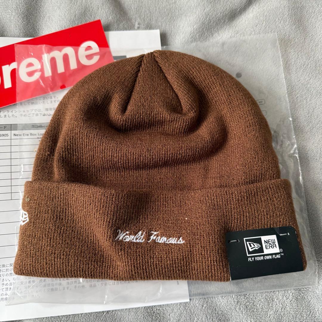 Supreme ニット帽 ブラウン World Famous