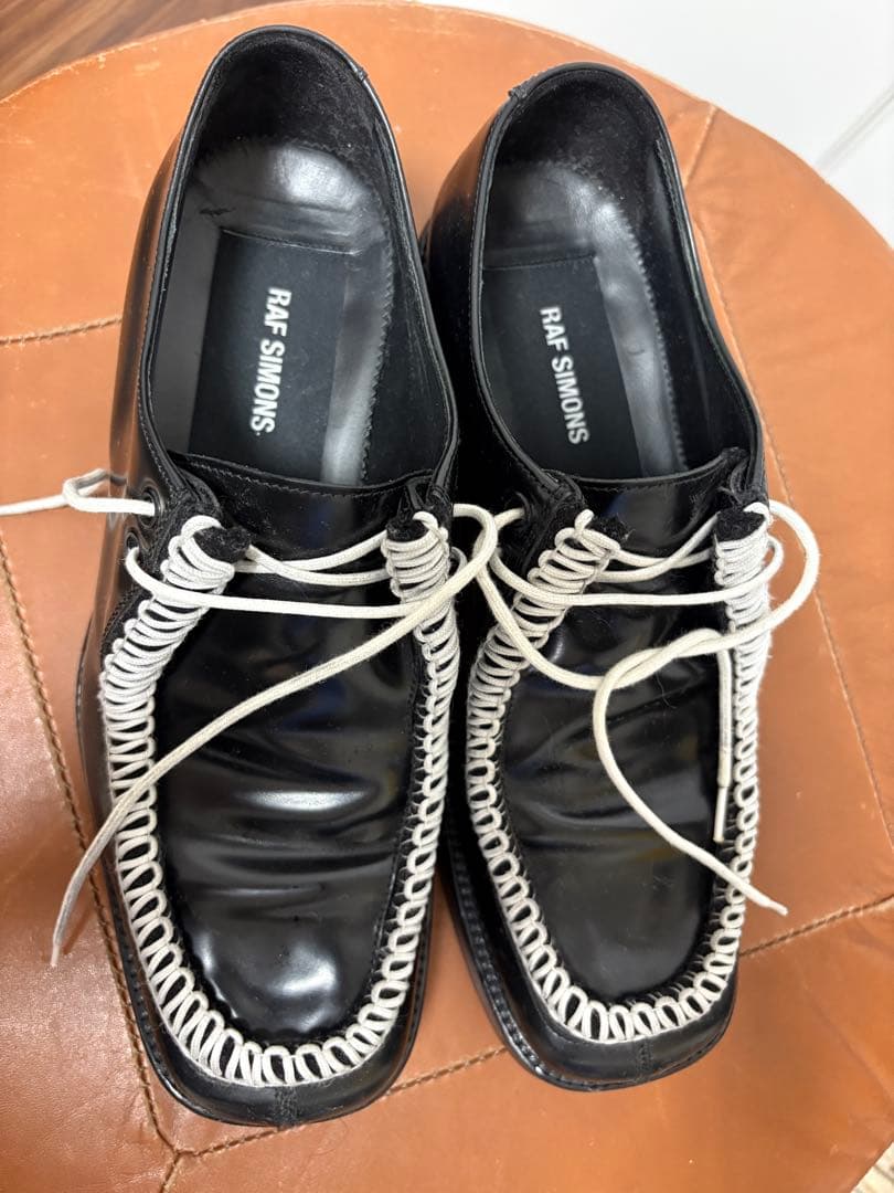 RAF SIMONS ブラック サイズ42 レザーシューズ