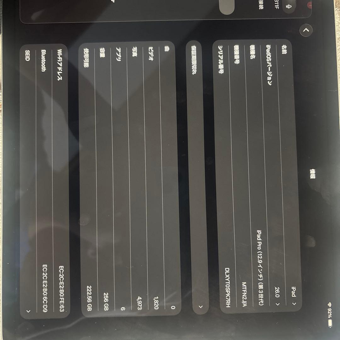 iPad Pro 12.9インチ 256GB