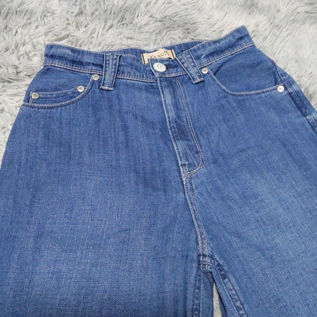 Yanuk Lilith ワイドデニム　リネン　薄手　カットオフ　SIZE 23