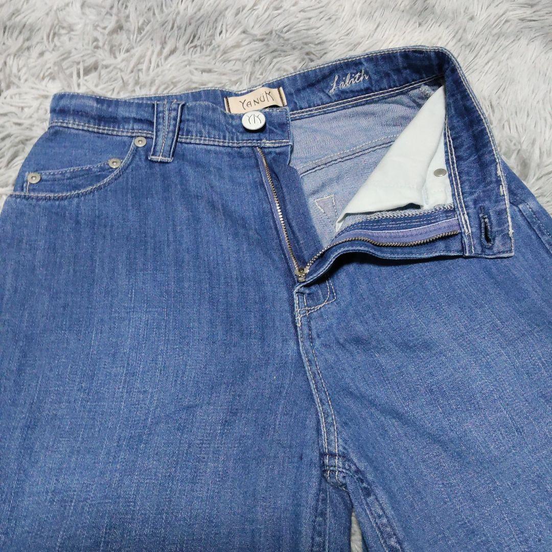Yanuk Lilith ワイドデニム　リネン　薄手　カットオフ　SIZE 23