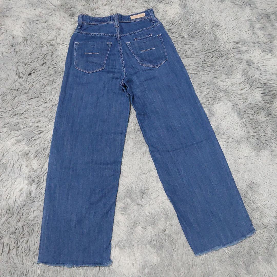 Yanuk Lilith ワイドデニム　リネン　薄手　カットオフ　SIZE 23