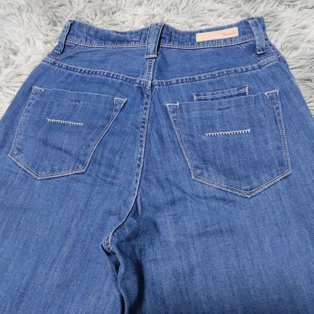 Yanuk Lilith ワイドデニム　リネン　薄手　カットオフ　SIZE 23