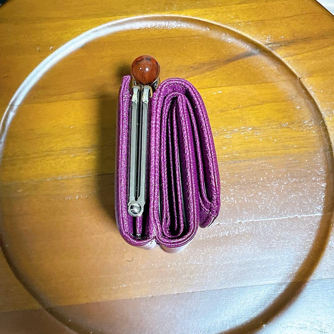 ear × PEZ コラボ　がま口三つ折り財布　紫