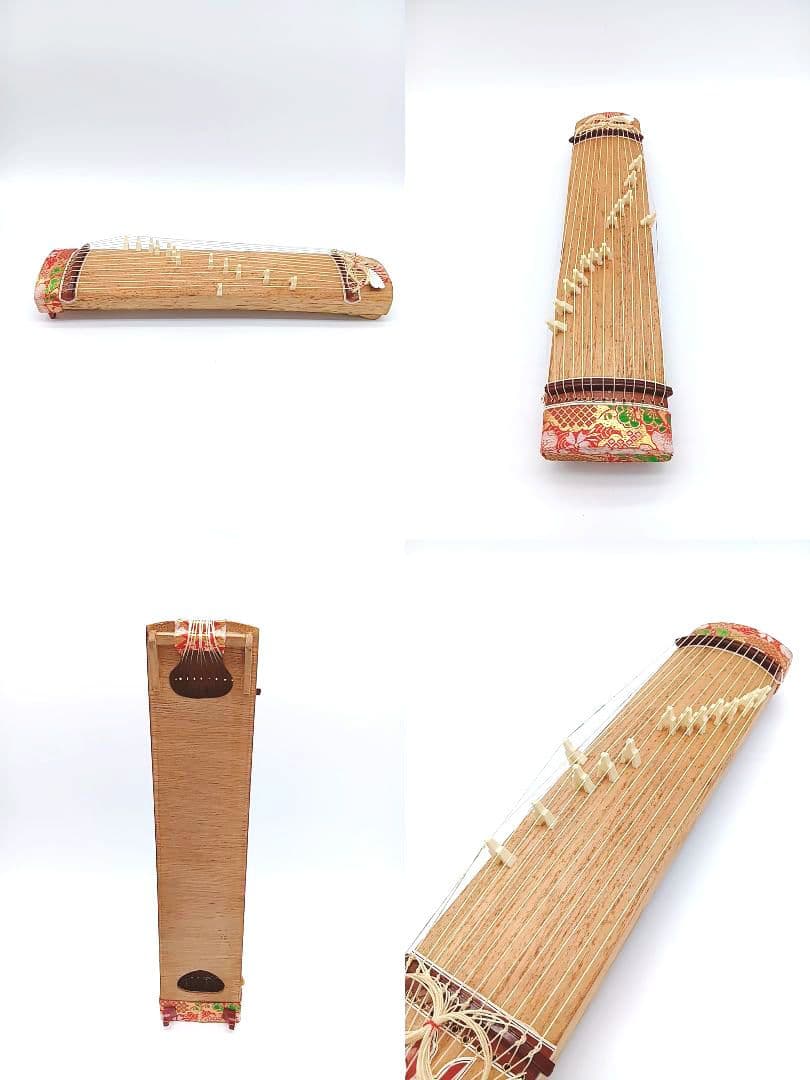 短琴 ミニ琴 箏 和楽器 弦楽器 13弦 約42cm セット 猫足つき 畳有り