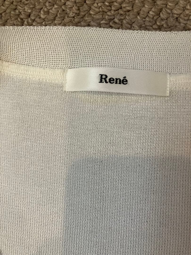 René ホワイト ロングカーディガン 34 Mサイズ 美品