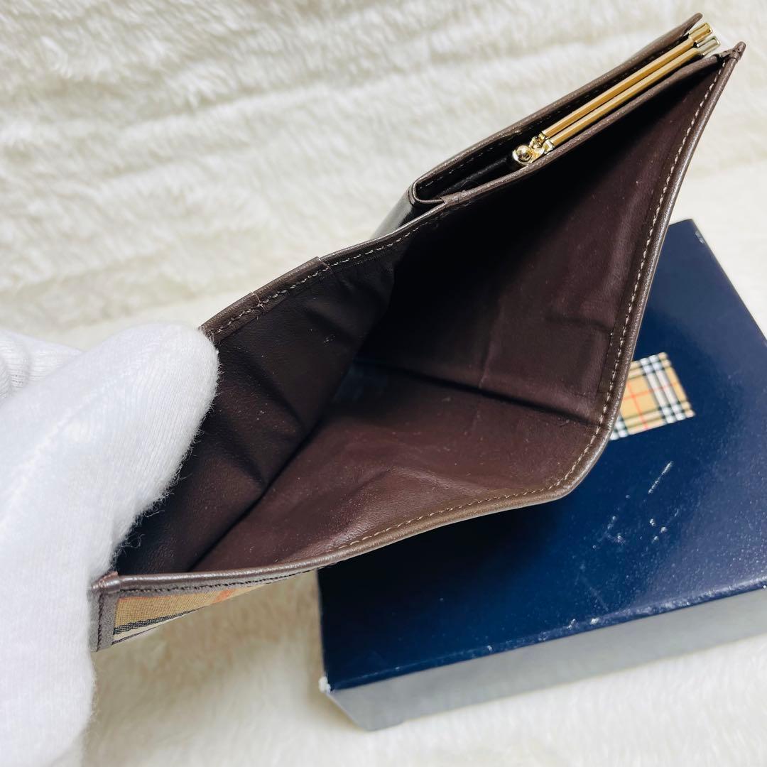 新品未使用　箱付　正規品　BURBERRY 折り財布　がま口財布　ノバチェック