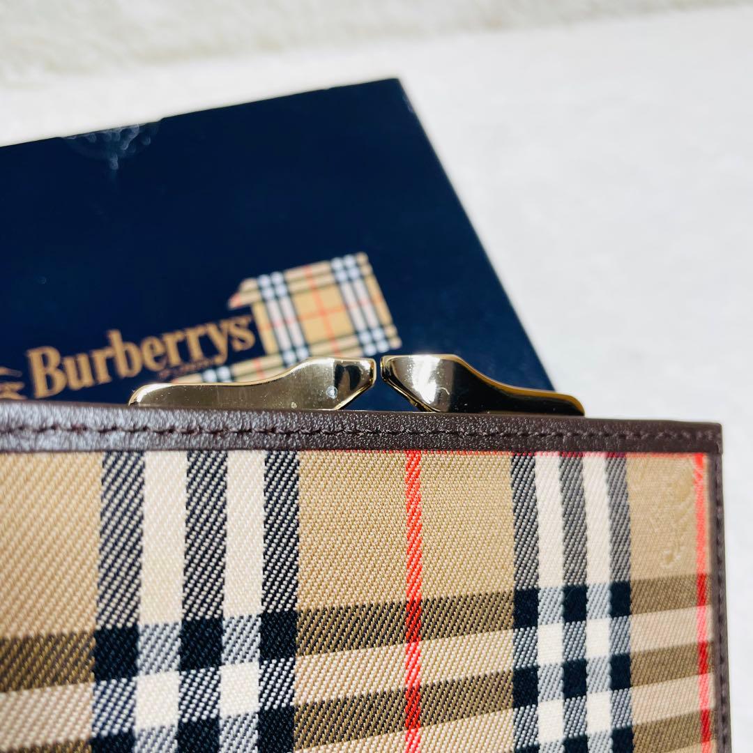 新品未使用　箱付　正規品　BURBERRY 折り財布　がま口財布　ノバチェック