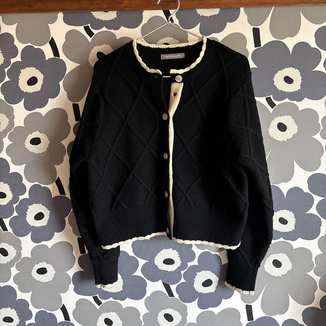 PONT DE CHALONS ポンデシャロン ハート刺繍チロルカーディガン