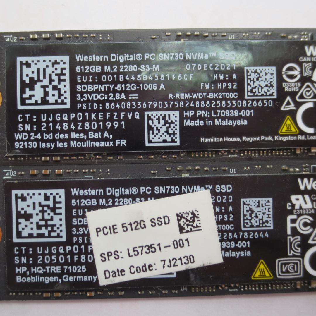 M.2 2280 NVMe SSD 500GB 512GB 4枚