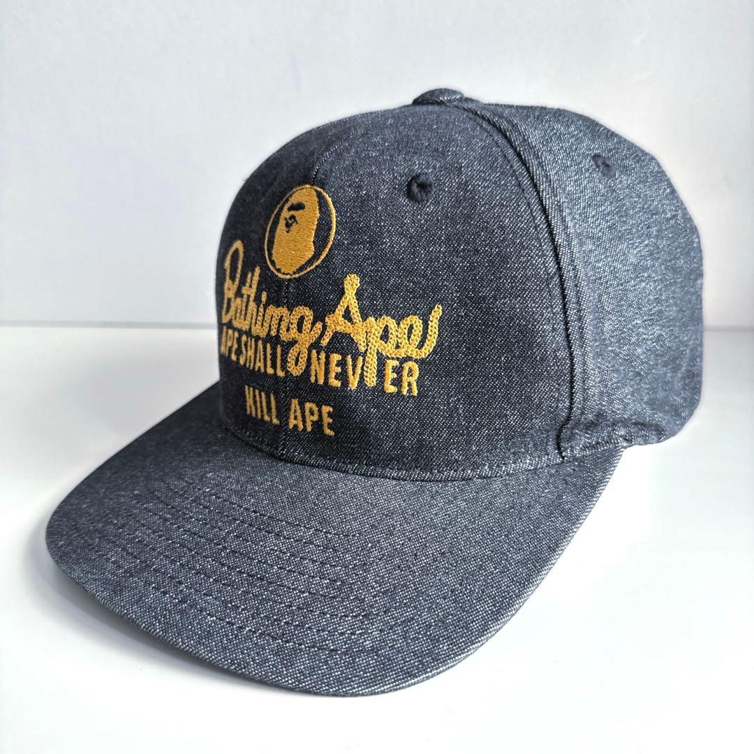 アベイシングエイプ　ブラックデニムスナップバックキャップ　90s〜00s