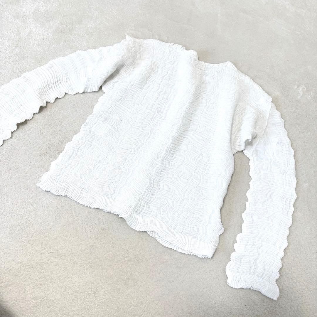 ISSEY MIYAKE プリーツ　ノーカラー　長袖　カーディガン　Mサイズ