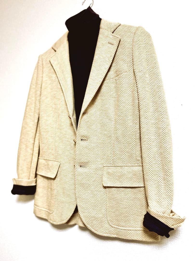 Ralph Lauren ベージュ ヘリンボーン テーラードジャケット