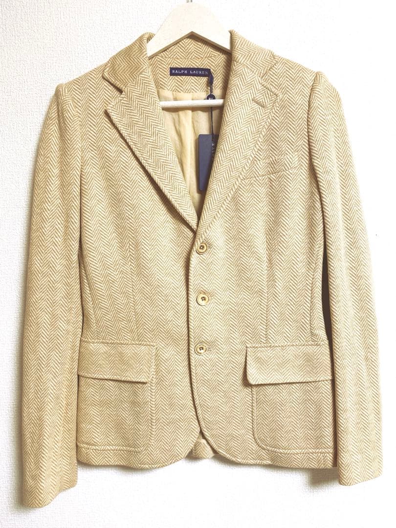 Ralph Lauren ベージュ ヘリンボーン テーラードジャケット