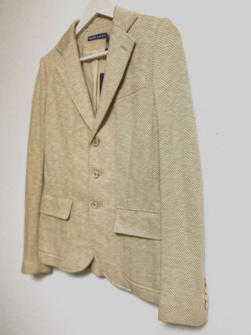 Ralph Lauren ベージュ ヘリンボーン テーラードジャケット
