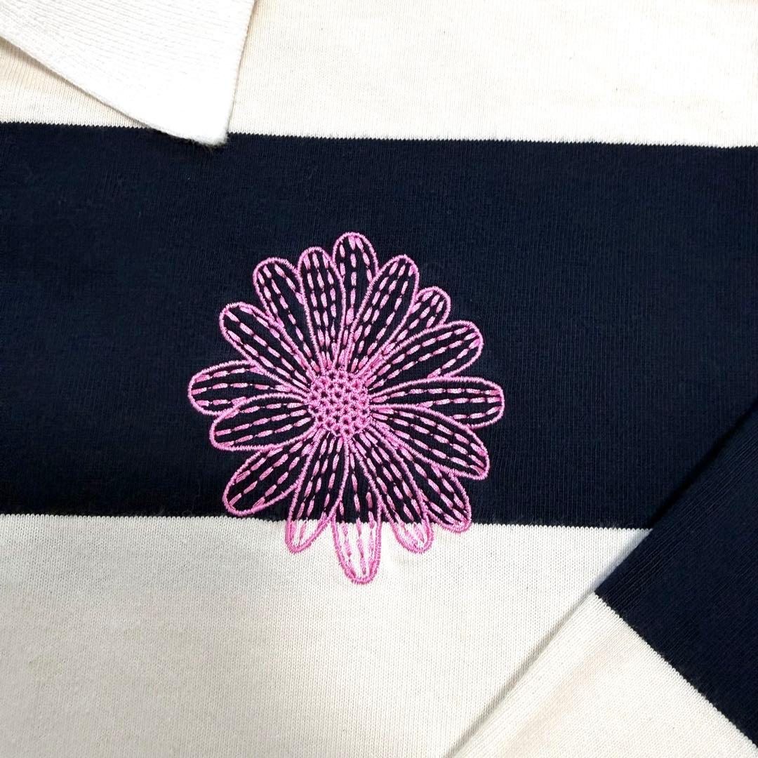 トップス Mardi Mercredi RUGBY SHIRT STRIPE FLOWER