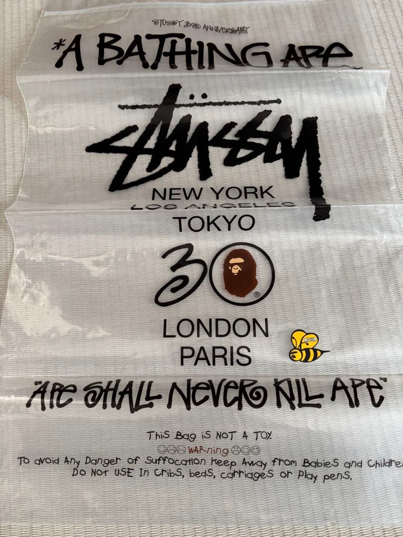 エイプ　ステューシー APE stussy 30周年　Tシャツ ブラックM 美品