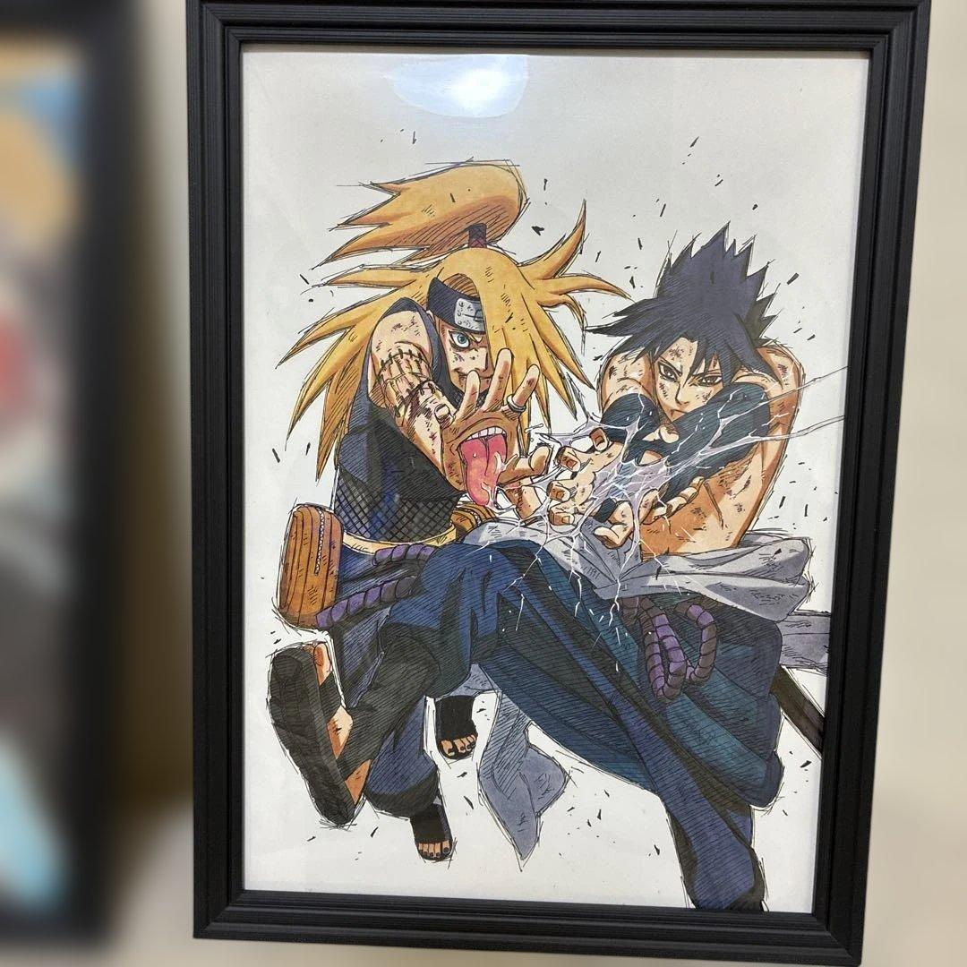 ナルト アートポスター A4 NARUTO デイダラ サソリ 白 再不斬 サスケ